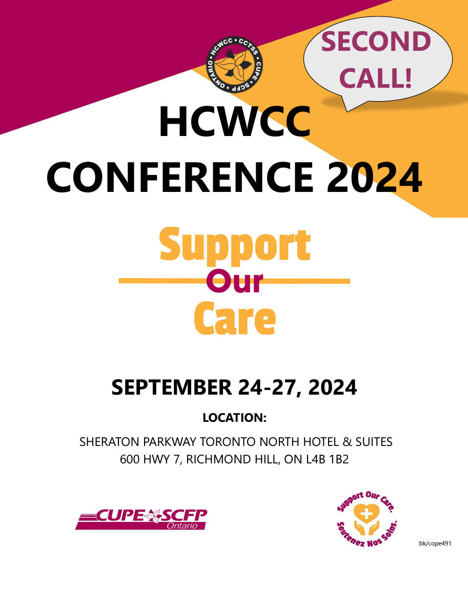 Health Care Workers Coordinating Committee (HCWCC) Conference @ SHERATON PARKWAY TORONTO NORTH HOTEL & SUITES